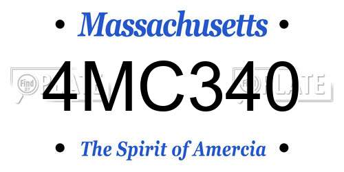 4MC340 Massachusetts License Plate