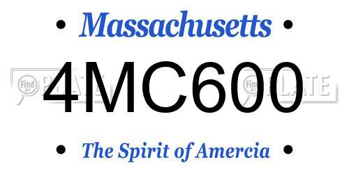 4MC600 Massachusetts License Plate