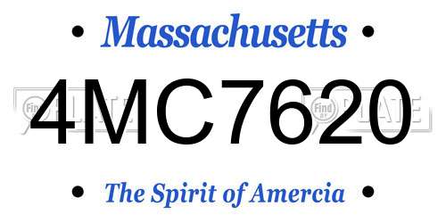 4MC7620 Massachusetts License Plate