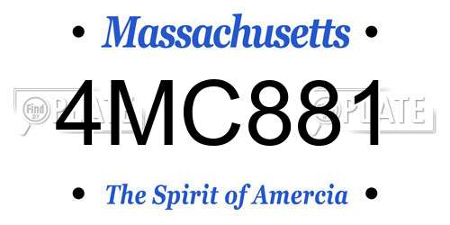 4MC881 Massachusetts License Plate