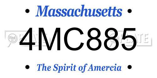 4MC885 Massachusetts License Plate