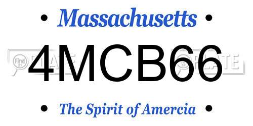 4MCB66 Massachusetts License Plate