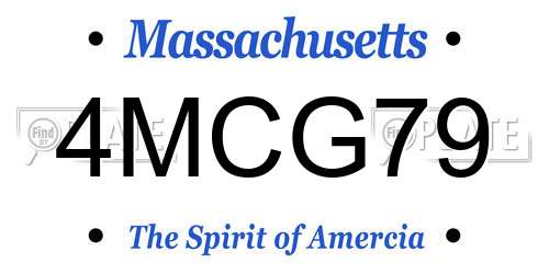 4MCG79 Massachusetts License Plate