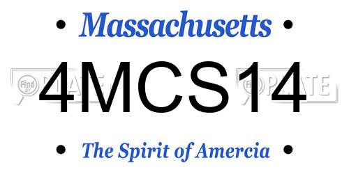 4MCS14 Massachusetts License Plate