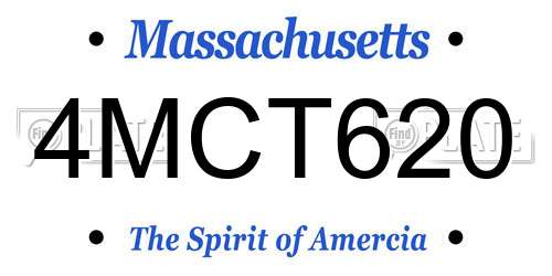 4MCT620 Massachusetts License Plate