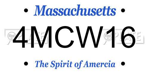 4MCW16 Massachusetts License Plate