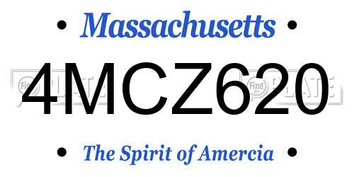 4MCZ620 Massachusetts License Plate