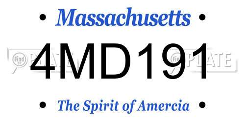 4MD191 Massachusetts License Plate