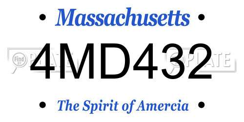 4MD432 Massachusetts License Plate
