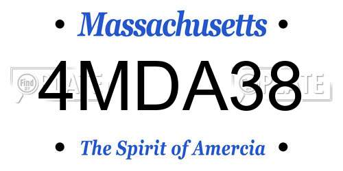 4MDA38 Massachusetts License Plate