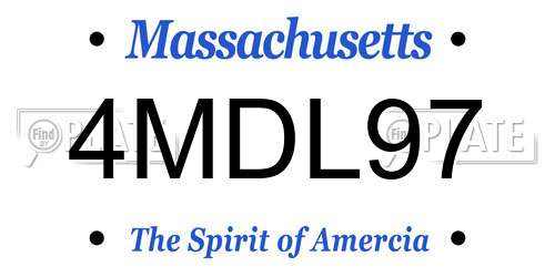 4MDL97 Massachusetts License Plate
