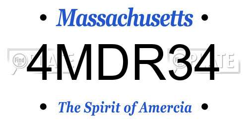 4MDR34 Massachusetts License Plate