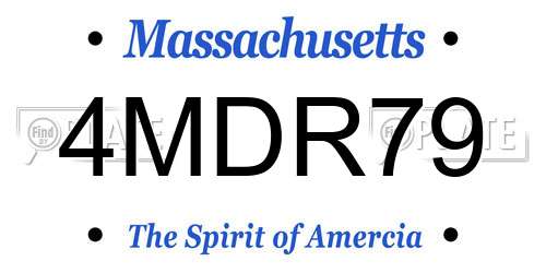 4MDR79 Massachusetts License Plate