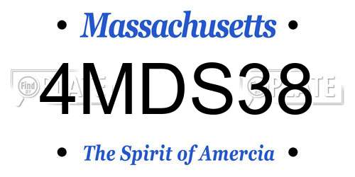 4MDS38 Massachusetts License Plate