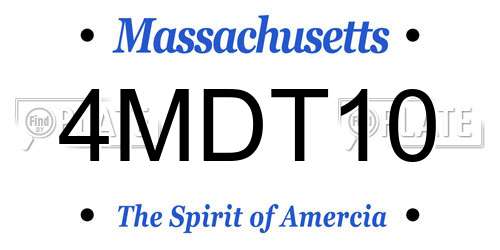 4MDT10 Massachusetts License Plate