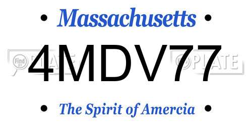 4MDV77 Massachusetts License Plate