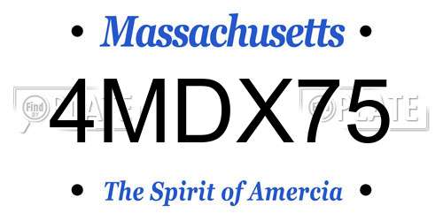 4MDX75 Massachusetts License Plate