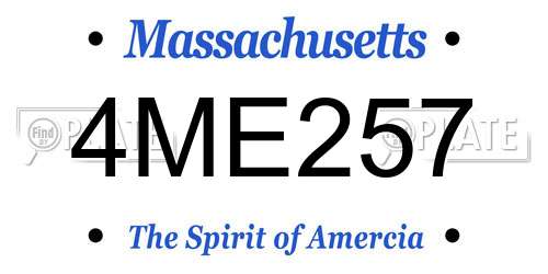4ME257 Massachusetts License Plate