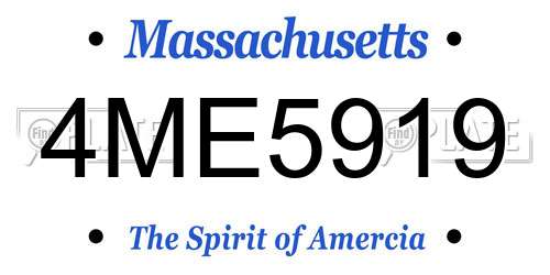 4ME5919 Massachusetts License Plate