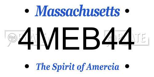 4MEB44 Massachusetts License Plate