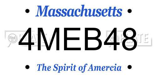 4MEB48 Massachusetts License Plate