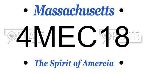 4MEC18 Massachusetts License Plate