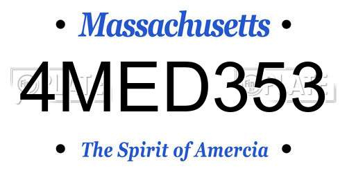 4MED353 Massachusetts License Plate