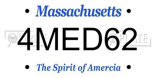 4MED62 Massachusetts License Plate
