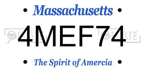 4MEF74 Massachusetts License Plate