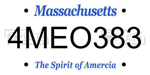 4MEO383 Massachusetts License Plate