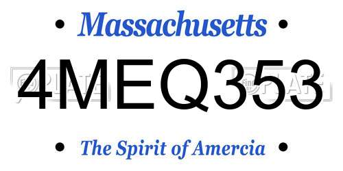 4MEQ353 Massachusetts License Plate