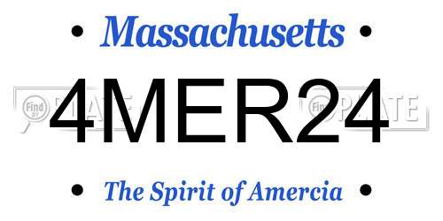 4MER24 Massachusetts License Plate