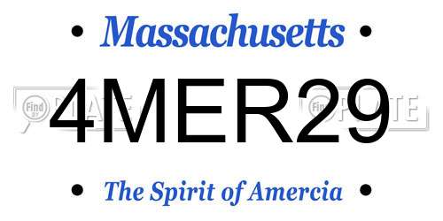 4MER29 Massachusetts License Plate