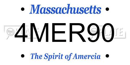 4MER90 Massachusetts License Plate
