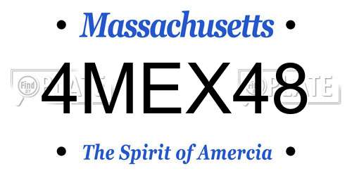 4MEX48 Massachusetts License Plate