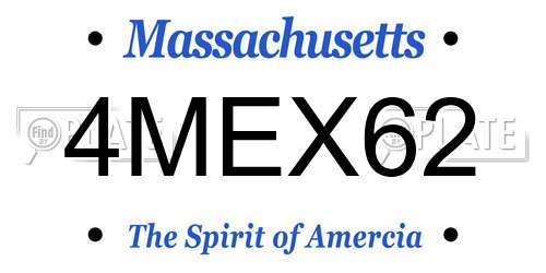 4MEX62 Massachusetts License Plate