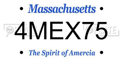 4MEX75 Massachusetts License Plate