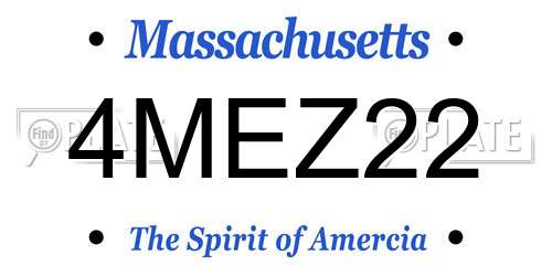 4MEZ22 Massachusetts License Plate
