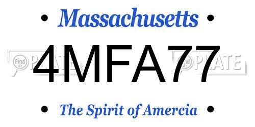 4MFA77 Massachusetts License Plate