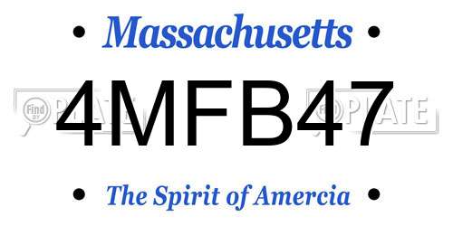 4MFB47 Massachusetts License Plate