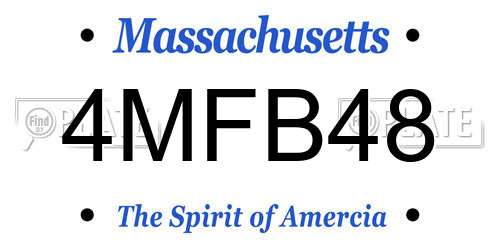 4MFB48 Massachusetts License Plate