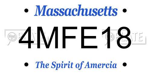 4MFE18 Massachusetts License Plate