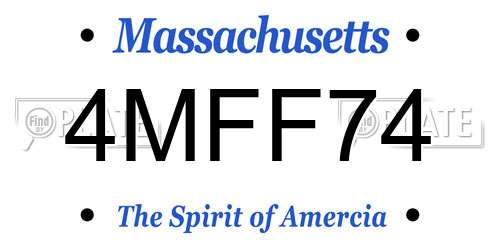 4MFF74 Massachusetts License Plate
