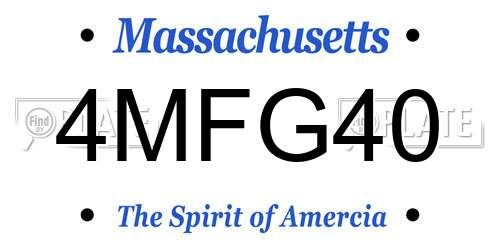 4MFG40 Massachusetts License Plate