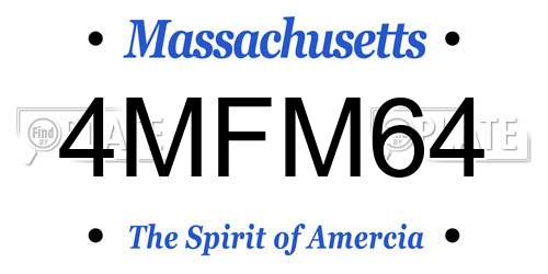 4MFM64 Massachusetts License Plate