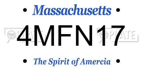 4MFN17 Massachusetts License Plate