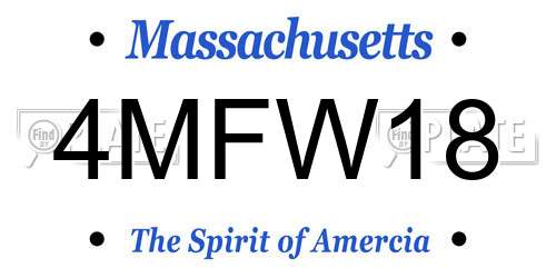 4MFW18 Massachusetts License Plate