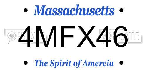 4MFX46 Massachusetts License Plate