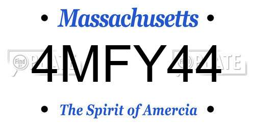 4MFY44 Massachusetts License Plate