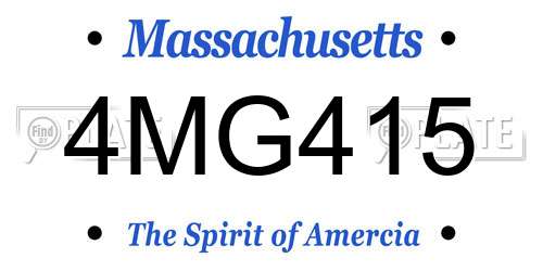 4MG415 Massachusetts License Plate